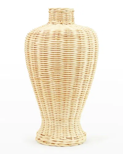8 Oak Lane Jar Rattan Vase In Sand