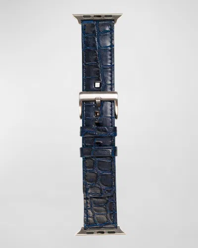 Abas Alligator Apple Watch Band In True Blue