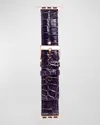 Abas Classic Alligator Apple Watch Band In Purple