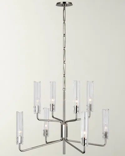 Visual Comfort Signature Casoria Medium Two-tier Chandelier By Aerin In Polished Nickel