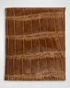 Abas Men's Glazed Alligator Compact Wallet; Monogram Available In Brilliant Red