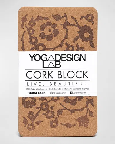 Yoga Design Lab Floral Printed Cork Block In Floral Batik Tonal