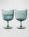 Lsa Dapple Wine Glass, Set Of 2 In Green