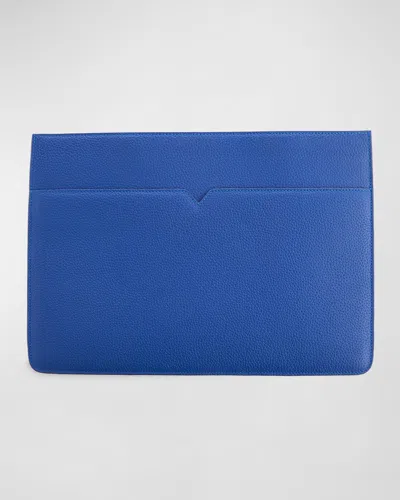 Royce New York Personalized Leather 13" Laptop Sleeve In Cobalt Blue