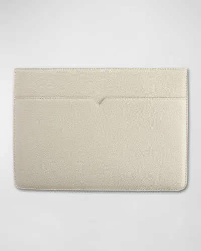 Royce New York Personalized Leather 13" Laptop Sleeve In Taupe