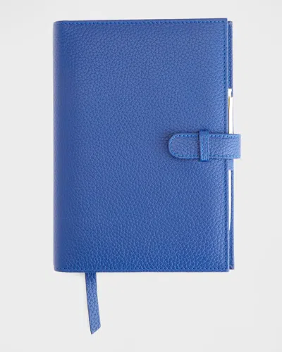 Royce New York Personalized Executive Leather Daily Planner In Cobalt Blue