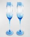 Michael Wainwright Berkshire Champagne Flutes, Set Of 2 In Blue 