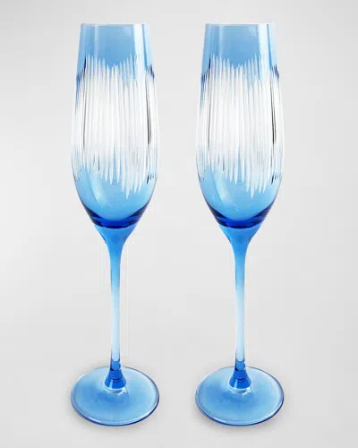 Michael Wainwright Berkshire Champagne Flutes, Set Of 2 In Blue 