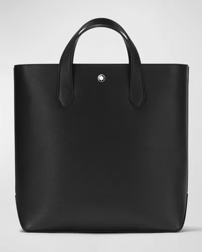Montblanc Leather Sartorial Tote Bag In Black