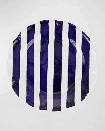 Vietri Amalfitana Stripe Salad Plate In Blue