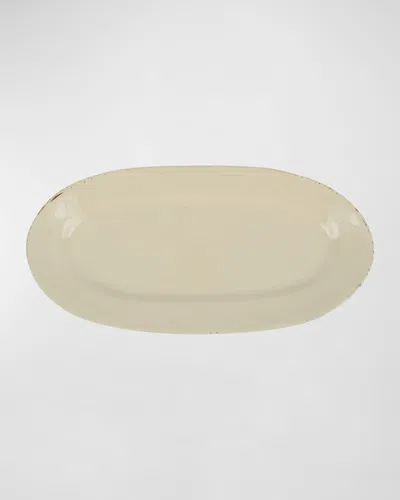 Vietri Cucina Fresca Narrow Oval Platter In Crema