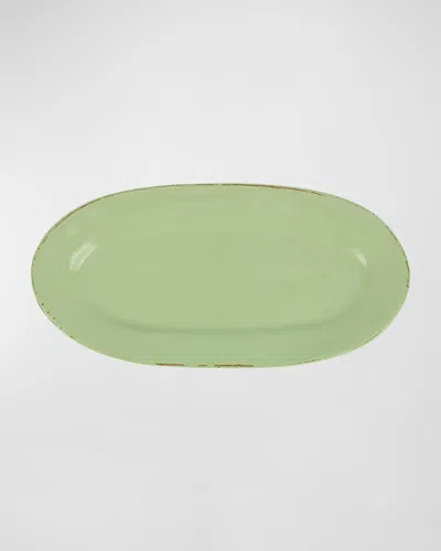 Vietri Cucina Fresca Narrow Oval Platter 16" In Green