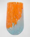 Vietri Nuvola Light High Ball Glass In Orange And Turquoise