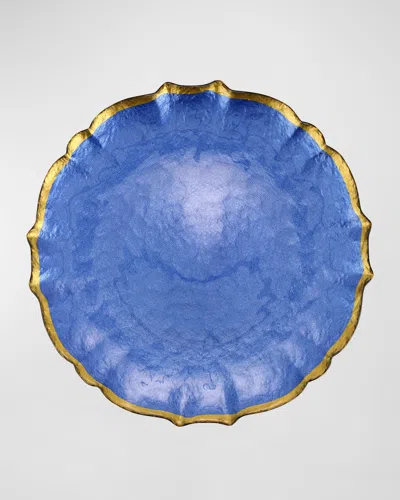 Vietri Baroque Glass Dinner Plate In Blue