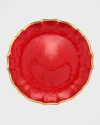 Vietri Baroque Glass Dinner Plate In Red