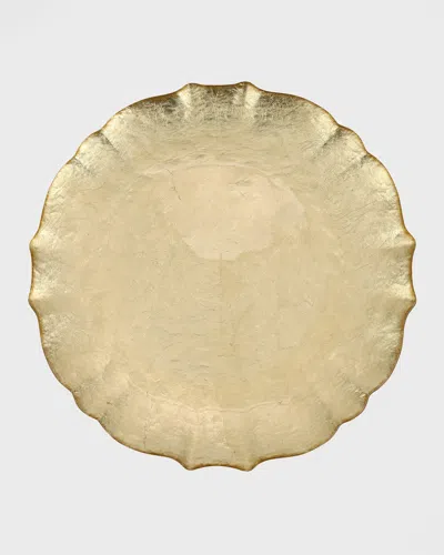 Vietri Baroque Glass Dinner Plate 10.5" In Gold
