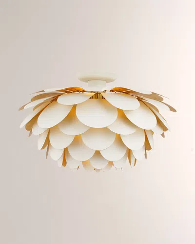 Visual Comfort Signature Cynara Xl Flush Mount By Chapman & Myers - 23" In White