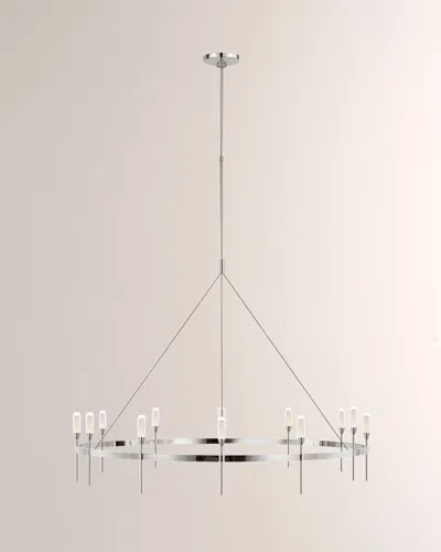 Visual Comfort Signature Overture Grande Ring Chandelier By Peter Bristol In Polished Nickel