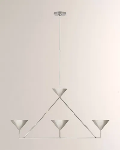 Visual Comfort Signature Orsay Medium 3-light Linear Chandelier By Paloma Contreras In Polished Nickel
