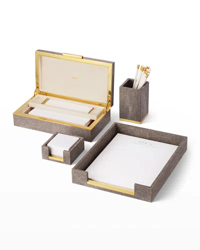 Aerin Shagreen Paper Tray In Chocolate