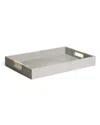 Aerin Modern Shagreen Desk Tray In Dove
