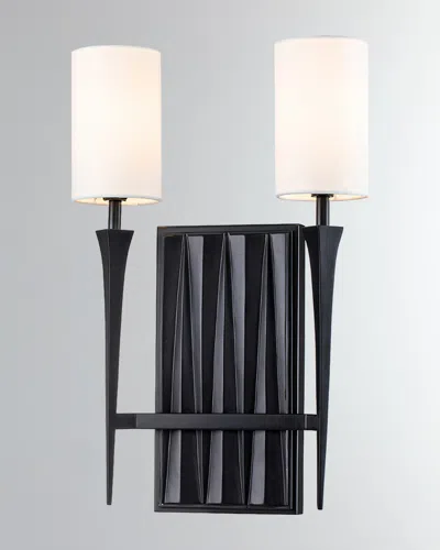 Lucas + Mckearn Crest 2-light Black Sconce In Matte Black