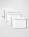 Home Treasures Aiden Linen Placemats, Set Of 6 In White/midnight