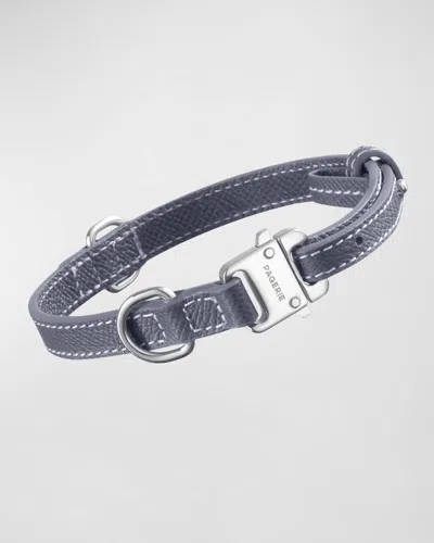 Pagerie Clyde Leather Collar In Granite