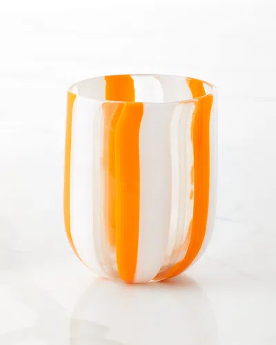 Neiman Marcus Stripe Tumbler In Orange