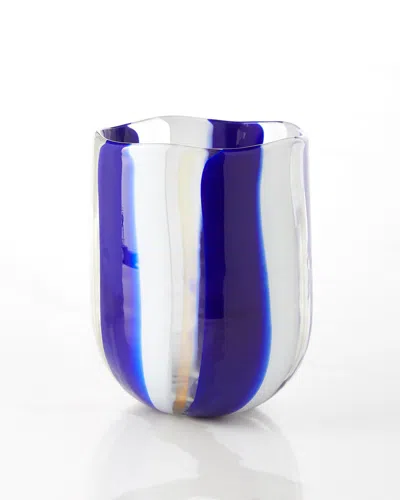 Neiman Marcus Stripe Tumbler In Blue