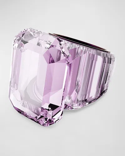 Swarovski Lucent Crystal Statement Ring In Pink
