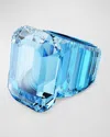 Swarovski Lucent Crystal Statement Ring In Blue