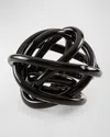 Tizo Handblown Decorative Glass Knot In Black