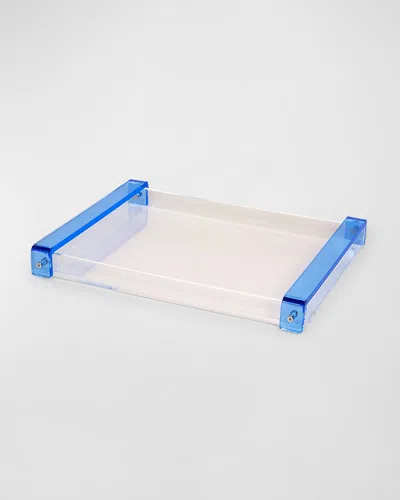 Tizo Lucite Inset-handle Tray In Blue