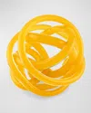 Tizo Handblown Decorative Glass Knot In Yellow