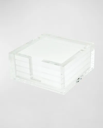 Tizo Lucite Coasters, Set Of 4 In White ,clear