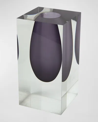 Tizo Clear Lucite Vase In Smoke