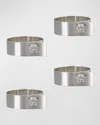 Versace Medusa Napkin Ring, Set Of 4 In Metallic