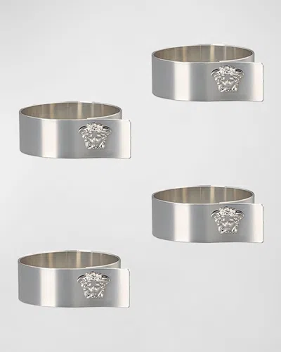 Versace Medusa Napkin Ring, Set Of 4 In Silver