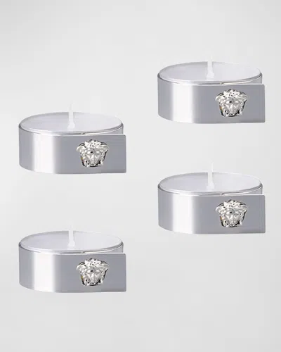 Versace Medusa Tea Lights, Set Of 4 In Silver