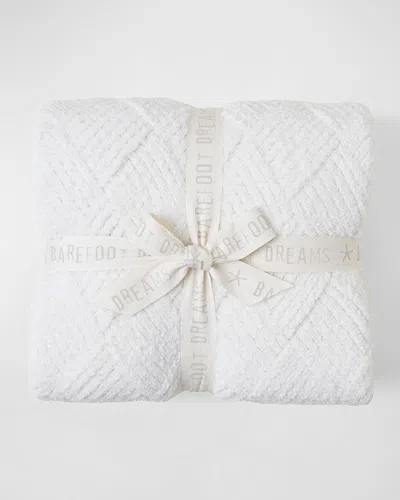 Barefoot Dreams Cozychic Diamond Weave Blanket In Cream