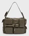 Balenciaga Men's Superbusy Leather Multi-pocket Sling Bag, Large In 3503 Khaki