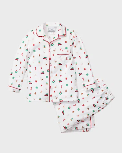 Petite Plume Kid's Winter Nostalgia Pyjama Set In White