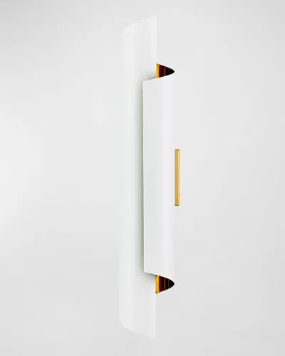 Allegri Crystal By Kalco Lighting Piaga Wall Sconce, 24" In Polished Brass And White