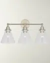 Visual Comfort Signature Parkington 3-light Bath Bar Light By Chapman & Myers In Polished Nickel/clear