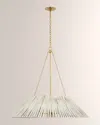 Visual Comfort Signature Corinne Extra-large Wrapped Pendant Light By Marie Flanigan In Soft Brass/white
