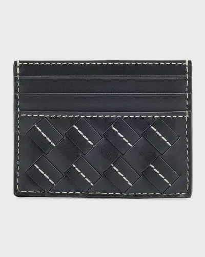 Bottega Veneta Intrecciato Leather Card Case In Multi-nero