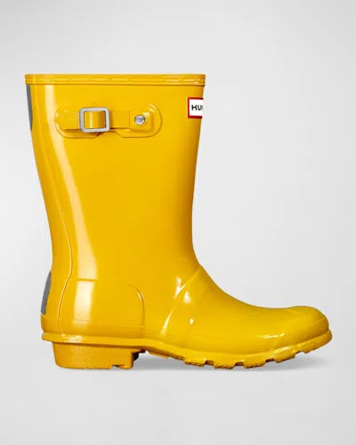 Hunter Kid's Original Glossy Rubber Boots, Baby/kids In Yellow