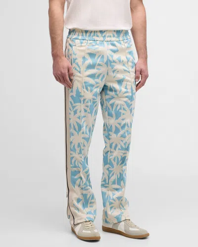 Palm Angels Palms Allover Track Trousers In Blue
