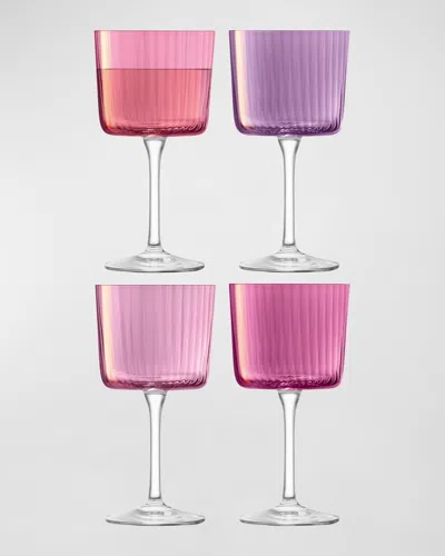 Lsa Gems Wine Glasses, Set Of 4 In Pink